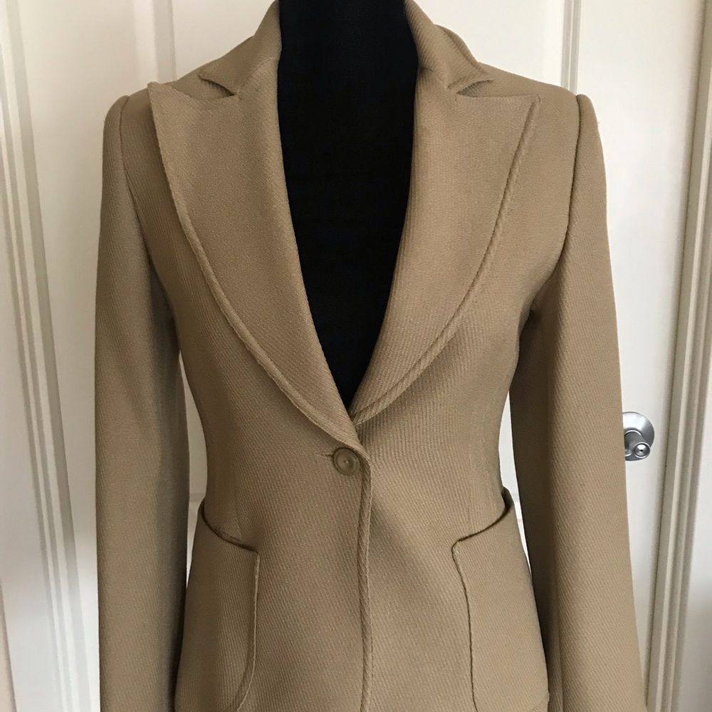 Mango jacket retro style beige one button